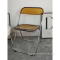Hot Sale Clear Folding Chair Clead PlasticChrome Steelframe